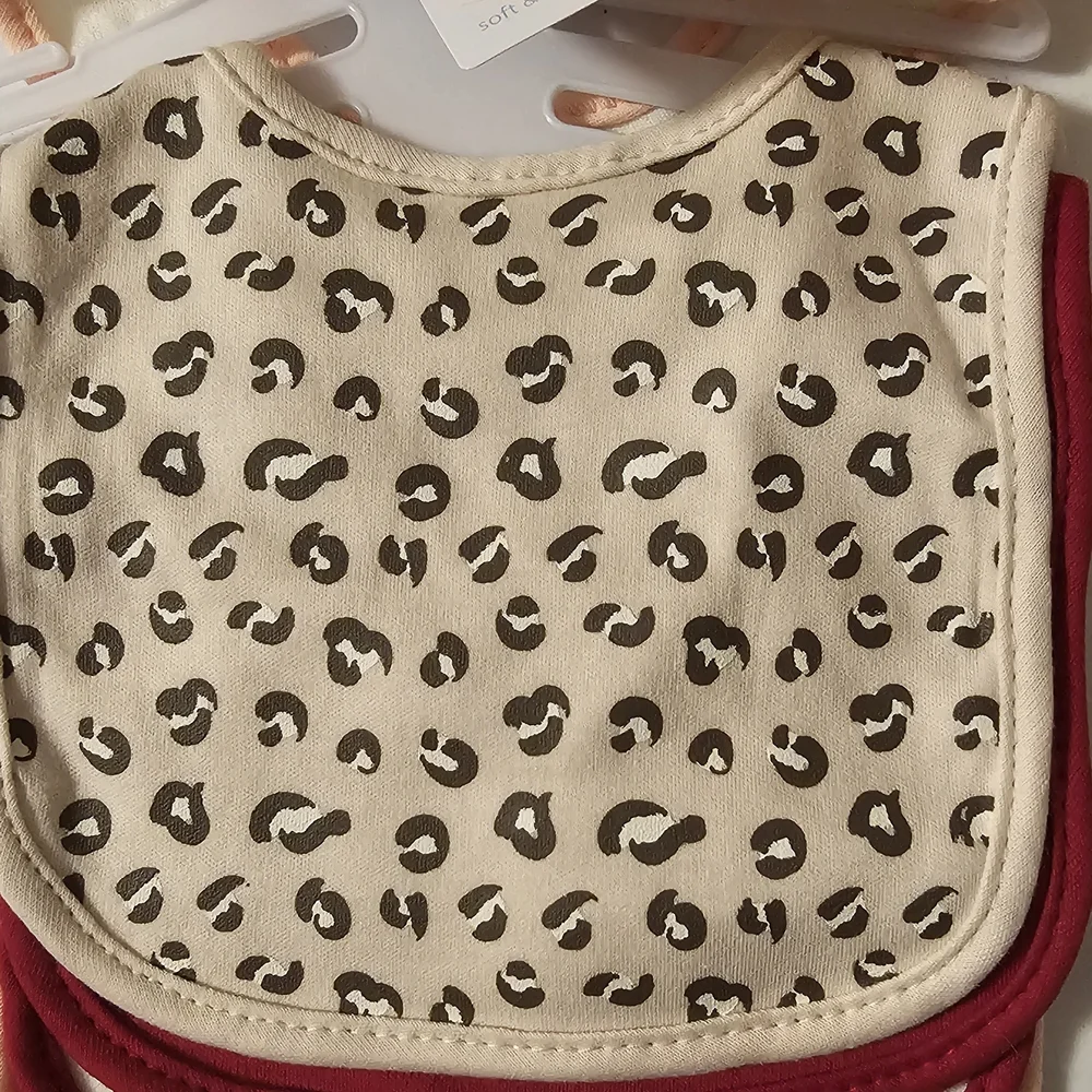 Hudson Baby Cream and Red Bib Set